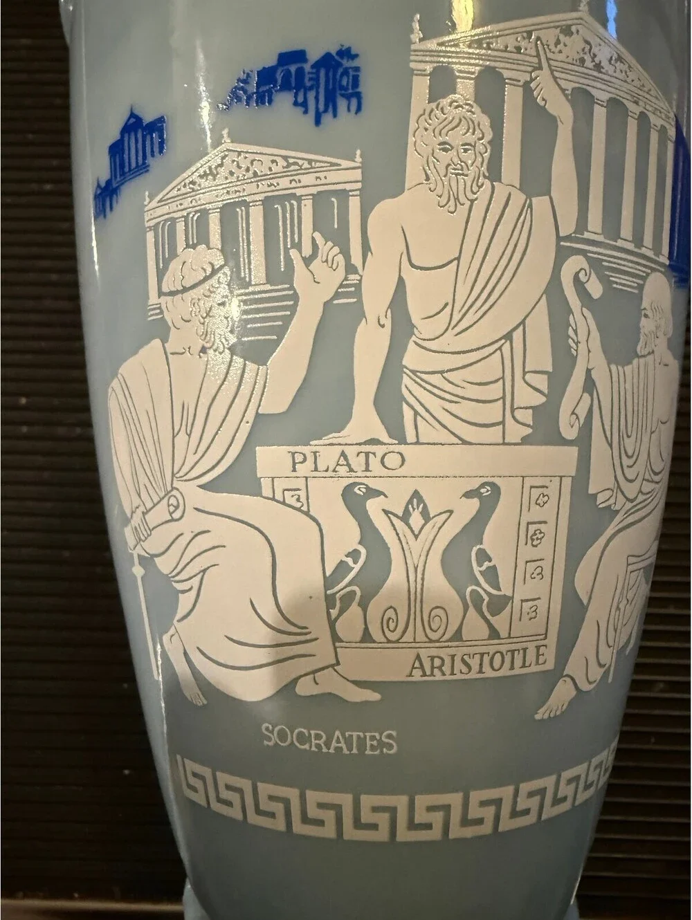 DECANTER Vintage Ceramic Decanter with Greek Philosophers Design